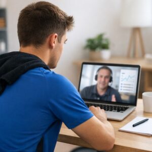 Coach mental sportif en visio avec un sportif pour préparer mentalement les compétitions