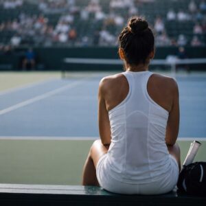 Sportif concentré avant un match pour mieux exprimer son niveau en compétition